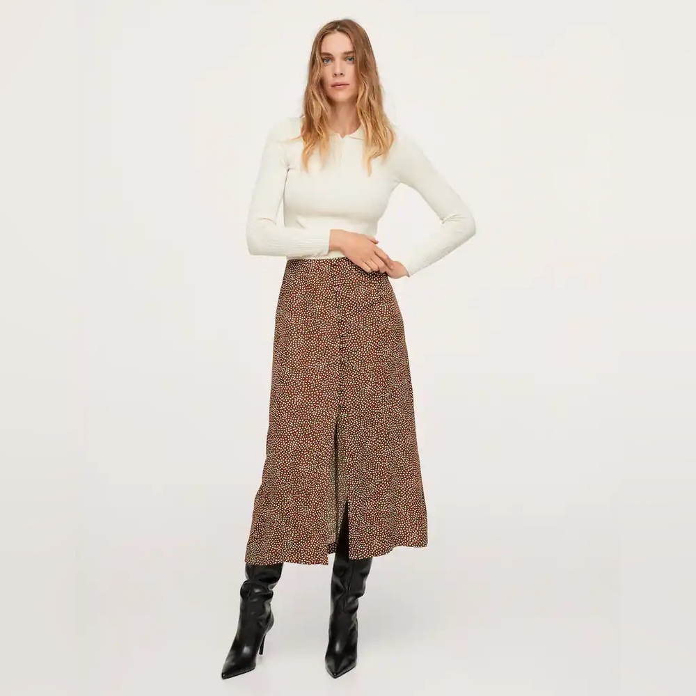 Mango Midi Polka Dot Skirt